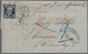 Br Frankreich: 1856/1872, Group Of Seven Insufficiently Paid Entires Showing An Attractive Range Of Pos - Usati