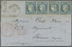 Delcampe - Br Frankreich: 1865/1872, Lot Of Eight Lettersheets With Napoloen And Ceres Frankings To Brazil/Argenti - Used Stamps