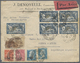 Br Frankreich: 1900/1960, Absolutely Awesome Collection Of Blocks Of Four On Entires Bearing 450 Envelo - Usati