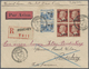 Delcampe - Br Frankreich: 1900/1960, Absolutely Awesome Collection Of Blocks Of Four On Entires Bearing 450 Envelo - Used Stamps