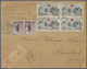 Delcampe - Br Frankreich: 1900/1960, Absolutely Awesome Collection Of Blocks Of Four On Entires Bearing 450 Envelo - Usati