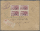 Delcampe - Br Frankreich: 1900/1960, Absolutely Awesome Collection Of Blocks Of Four On Entires Bearing 450 Envelo - Gebruikt