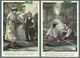 CPA - COUPLE EN BARQUE - 2 CARTES - Couples