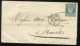 N°14 Variété "laiteux Sur Verdâtre" + Pc 441 / Lettre De Bordeaux Pour Nantes - 1853-1860 Napoléon III