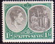 ST KITTS_NEVIS 1950 SG #75c 1sh MNH Perf.14 CV £17 Chalk-surfaced Paper - St.Christopher-Nevis-Anguilla (...-1980)