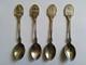 4  CUILLERES  PETITES  De Collection   De  CAPITALES  DIVERSES - Spoons