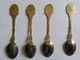 4  CUILLERES  PETITES  De Collection   De  CAPITALES  DIVERSES - Spoons