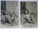 2 Anciennes Cartes Postale LE GROS GOURMAND / Enfant Buvant Du Vin - Humorous Cards