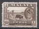 Malaya, Perak 1957. Scott #129 (U) Sultan Yussuf Izuddin Shah, Ricefield - Perak