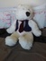 Big White Boogie Bear  In A Smart Waistcoat & Tie - Knuffels