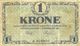 DENMARK 1 KRONE BLUE MOTIF FRONT CROWN SHIELD BACK DATED 1921 P12 F+ READ DESCRIPTION !! - Danemark