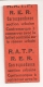 TICKET RATP RER CORRESPONDANCE CONTREMARQUE CPA1174 - Autres & Non Classés