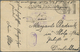 Br/ Lagerpost Tsingtau: Matsuyama, 1914/17, Covers (4, One W. Contents: Acknowledgment Of Parcel), And M - China (kantoren)