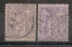 2 Belles NUANCES, 5F SAGE. TB DENTELURE. - 1876-1898 Sage (Type II)