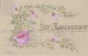 Cartes Porcelaine - Carte Peinte Bon Anniversaire - Celluloïd - Adressée Château De Morenchies Saint Roch Cambrai - Porcelana