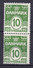 Denmark 1921 Mi. 120, 10 Øre Wellenlinien Wavery Lines (Pair, Paare) MNH** (2 Scans) - Nuevos