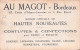 (33) Carte Pub Publicité - BORDEAUX - 83 Cours D'Alsace Lorraine - 1 Rue Ravez - Au Magot Costumes Confections - Gottaro - Bordeaux