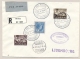 Luxembourg - 1947 - 3 Stamps On R-First Flight Cover Wiltz To Basel (and Back) - Brieven En Documenten