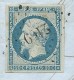 N° 14 BLEU LAITEUX NAPOLEON SUR LETTRE / MONTIVILLIERS POUR FORGES DU BUISSON / 4 JUIL 1854 / 1er MOIS D'EMISSION - 1849-1876: Classic Period