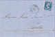 1859 - EMPIRE - BORD DE FEUILLE Sur LETTRE De SAUMUR (MAINE ET LOIRE) Pour NANTES - 1853-1860 Napoleon III