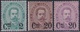 Italia Regno 1890/1891 Umberto I Soprastampati Sass. 56 58  ** MNH  Cert. Raybaudi - Mint/hinged