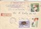 WIRE FOXTERRIER DOG, CRAB, SHOOTING, STAMPS ON REGISTERED COVER, 1967, ROMANIA - Covers & Documents