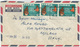 TELETYPE & DRUM - Zambia "Communications Old & New" 6d (Scott# 9) X 3 On Air Mail Cover To Italy (teleprinter, Telex) - Telecom