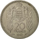 Monnaie, Monaco, Louis II, 20 Francs, Vingt, 1947, Poissy, TTB, Copper-nickel - 1922-1949 Louis II