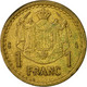 Monnaie, Monaco, Louis II, Franc, Undated (1943), Poissy, TTB, Aluminum-Bronze - 1922-1949 Louis II