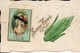 Carte De Bonne Année Avec Calendrier 1912 Gauffrée Et Illustration De Prospérité Par Un Découpi épi De Maïs - Año Nuevo