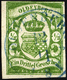 OLDENBURG 10b O, 1861, 1/3 Gr. Moosgrün, Fotoattest Brettl: Drei Seiten Breitrandig, Oben Rechts Berührt. Winzige Randsc - Oldenbourg