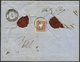 LOMBARDEI UND VENETIEN 10/1II BRIEF, 1860, 15 So. Blau Und 10 So. Lilabraun (rückseitig), Type II, Auf Gesiegeltem Brief - Lombardo-Vénétie