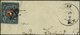 SCHWEIZ BUNDESPOST 7II BrfStk, 1850, 5 Rp. Schwarz/zinnoberrot Auf Blau, Ohne Kreuzeinfassung, Auf Großem Briefstück Mit - 1843-1852 Poste Federali E Cantonali