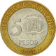 Monnaie, Dominican Republic, 5 Pesos, 2002, TTB, Bi-Metallic, KM:89 - Dominicaine