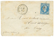 1859 20c(n°14) TTB Margé Obl. ALEX + ARME D' ITALIE ALEXANDRIE Sur Enveloppe Pour La FRANCE. Oblitération Militaire Trés - 1853-1860 Napoleone III