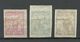 LETTLAND Latvia 1919 Michel 25 - 27 Y (Zigarettenpapier) MNH - Lettland