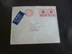 Lettre Inde India  EMA Rouge Par Avion Via Air Mail 4/03/1957 Trivandrum Pour Marseille - Covers & Documents