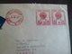 Lettre Inde India  EMA Rouge Par Avion Via Air Mail 4/03/1957 Trivandrum Pour Marseille - Cartas & Documentos