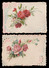 2 CHROMOS DECOUPIS Gaufrè - Cartes De Vœux - Roses Et Oeillets - 110x75 Mm - Fleurs