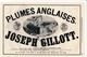 Plumes Métalliques Anglaises Joseph GILLOT Crayons De BAIGNOL FARJON Usine BOULOGNE SUR MER Encrier MALLAT à PARIS - Publicités