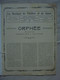 Ancien - Partition La Musique De Théâtre Et De Salon Orphée Début 1900 - Operaboeken
