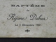 MENU De BAPTÊME Du 4 Décembre 1927 - Réjane Dubur - Imp. à Bernay (Eure) -  Dessin, Costumes Du XVIIIe Siècle - A Voir ! - Menus