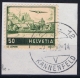 SWITZERLAND AIRMAIL ZU Nr  29.2.01 MI Nr 389 DP Doppelprägung Double Print Attest Liniger - Used Stamps