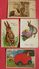 Lot Of 4 Old Postcards, Sretan Uskrs, Easter Greetings - Frohliche Ostern, Rabbit And Eggs - Easter