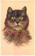 CPA   DESSIN CHAT CHATS  ARTIST DRAWN CARD CAT CATS - Katzen