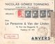 Lettre Par AVION  TP 564(4)-618 ABARAN/MURCIA 16//11/1938 V/ANVERS - Censure Recto-verso - Republicans Censor Marks