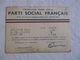 CARTE ADHERENT PARTI SOCIAL FRANCAIS-1938 - Documents Historiques