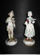 Ancien Couple Musicien Violoniste Chanteuse Porcelaine Peinte Allemagne XIX ème - Otros & Sin Clasificación