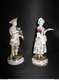 Ancien Couple Musicien Violoniste Chanteuse Porcelaine Peinte Allemagne XIX ème - Autres & Non Classés