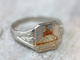 Rare Bague Ancienne Chevalière Gravée Main Années 20 "Mont Saint Michel" 20.3mm - T64 - Normandie Ring - Bagues